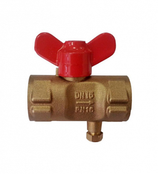 Кран шаровой 3-х ходовой 11б41п27 ДУ 15, Ру16 G1/2"х G1/2" вн.вн.