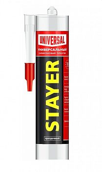 STAYER 260 мл, прозрачный, силиконовый, универсальный герметик (41213-2)