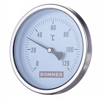 RIM-0001-635015 ROMMER Термометр биметаллический с погружной гильзой. Корпус Dn 63 мм, гильза 50 мм