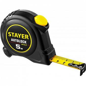 Stayer AutoLock 5м/19мм рулетка с автостопом (2-34126-05-19)